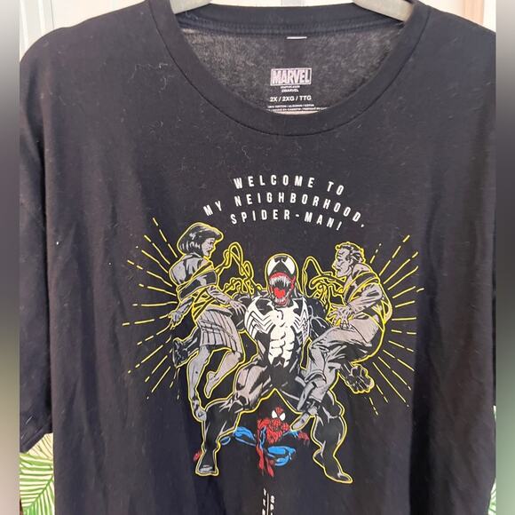 Marvel Men’s Black Spider-Man and Venom Welcome to my Neighborhood T Shirt 2XL - Picture 7 of 8
